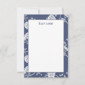 Blue Chinoiserie Blume Dankeskarte (Vorderseite)