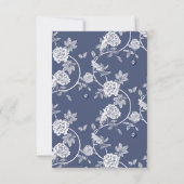 Blue Chinoiserie Blume Dankeskarte (Rückseite)