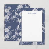 Blue Chinoiserie Blume Dankeskarte (Vorne/Hinten)