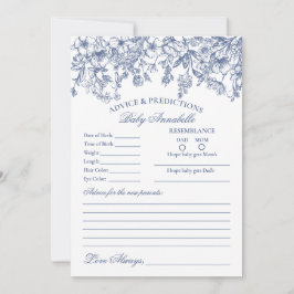 Blue Chinoiserie Blumenberater für Babykarte Einladung