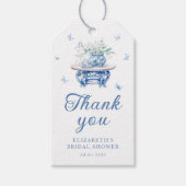 Blue Chinoiserie Blumenchic Brautparty Favoriten Geschenkanhänger (Vorderseite)