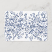 Blue Chinoiserie Blumendetails Card Einladung (Rückseite)