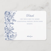 Blue Chinoiserie Blumendetails Card Einladung (Vorderseite)