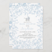 Blue Chinoiserie Blumendusche Einladung, Einladung (Vorne/Hinten)