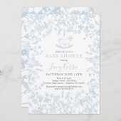 Blue Chinoiserie Blumendusche Einladung, Einladung (Vorne/Hinten)