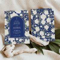 Blue Chinoiserie Blumengarten Hochzeit