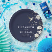 Blue Chinoiserie Blumengarten Hochzeit Pappteller (Party)