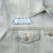 Blue Chinoiserie Blumenmarke Namensschild (Beispiel)