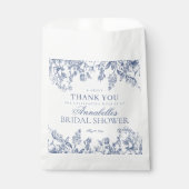 Blue Chinoiserie Blumenstrauß-Brautparty Geschenktütchen (Vorderseite)