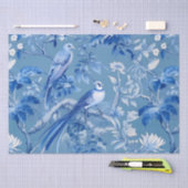 Blue Chinoiserie Blumenzellenpapier Seidenpapier (Handwerk)
