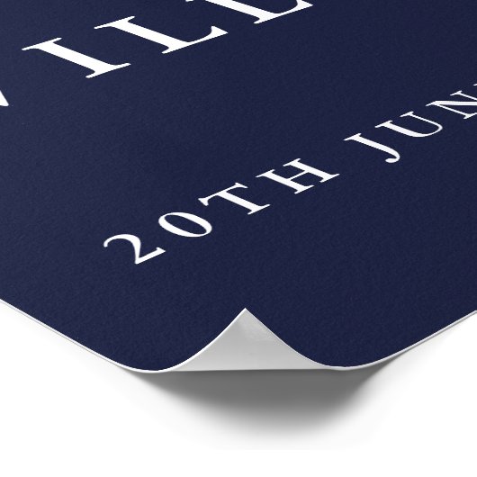 Blue Chinoiserie Blumenzwiebeln Begrüßungszeichen Poster (Ecke)