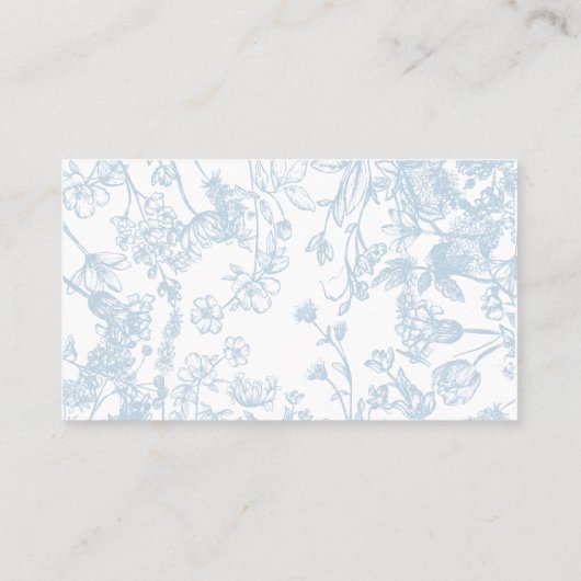 Blue Chinoiserie Book In Lieu Card, Showspiel Visitenkarte (Rückseite)