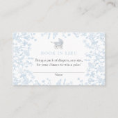 Blue Chinoiserie Book In Lieu Card, Showspiel Visitenkarte