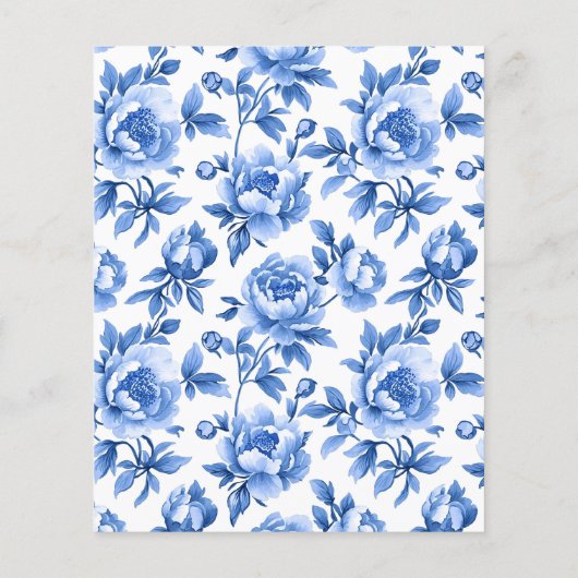 Blue Chinoiserie Bow Baby Dusche Einladung (Rückseite)