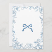 Blue Chinoiserie Bow Woodland Safari Baby Dusche Einladung (Rückseite)