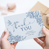 Blue Chinoiserie Brautparty Danke Karte