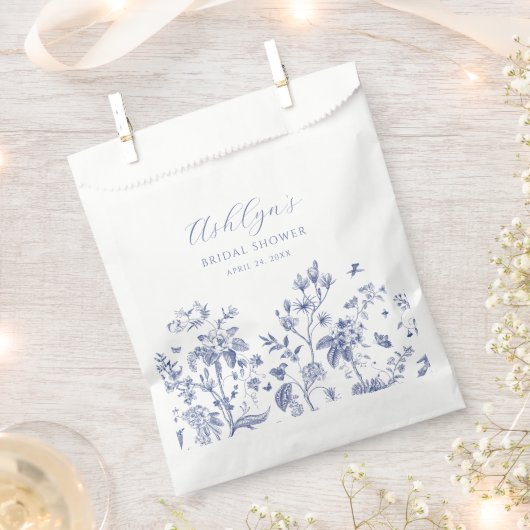 Blue Chinoiserie Brautparty Gefälligkeitstasche Geschenktütchen (Ausgeschnitten)