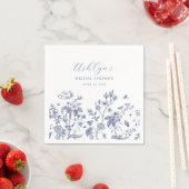 Blue Chinoiserie Brautparty Paper Napkins Serviette (Beispiel)