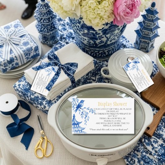Blue Chinoiserie  Bridal Display Shower    Begleitkarte
