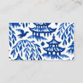 Blue Chinoiserie Bridge Wine Raffle Bridal Shower Begleitkarte (Rückseite)