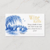 Blue Chinoiserie Bridge Wine Raffle Bridal Shower Begleitkarte (Vorderseite)