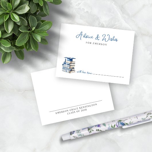 Blue Chinoiserie Bücher Abschluss Beratung Wünsche Begleitkarte