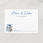 Blue Chinoiserie Bücher Abschluss Beratung Wünsche Begleitkarte (Vorderseite)