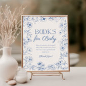 Blue Chinoiserie Bücher für Babysignatur Poster