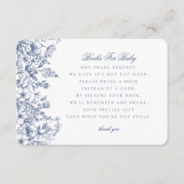 Blue Chinoiserie Bücher für die Einladung zum Baby