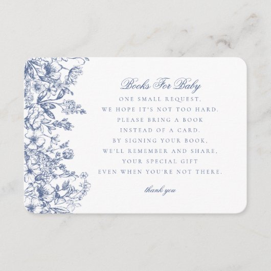 Blue Chinoiserie Bücher für die Einladung zum Baby (Vorderseite)