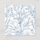 Blue Chinoiserie Calling Card, Monogram Enclosure Quadratische Visitenkarte (Rückseite)