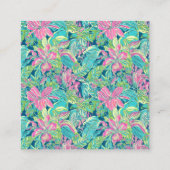 Blue Chinoiserie Calling Card, Monogram Enclosure Quadratische Visitenkarte (Rückseite)