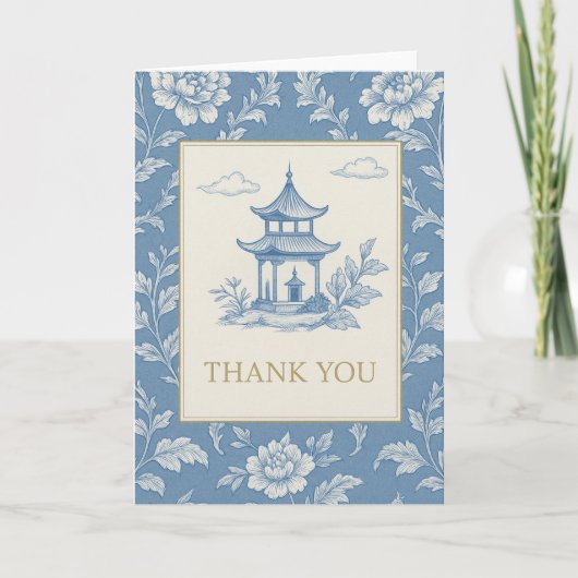 Blue Chinoiserie Card  Karte (Vorderseite)