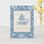 Blue Chinoiserie Card  Karte (Gelbe Blume)