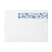 Blue Chinoiserie Chic Elegante Rücksendeadresse (Rückseite)