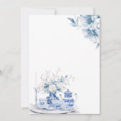 Blue Chinoiserie Chinesische Hochzeitseinladung Einladung (Rückseite)