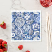 Blue Chinoiserie - chinesische Vasen und Teller Serviette (Beispiel)