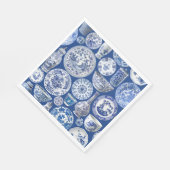 Blue Chinoiserie - chinesische Vasen und Teller Serviette (Ecke)