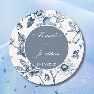 Blue Chinoiserie Christian Wedding Thank You Geschenkanhänger
