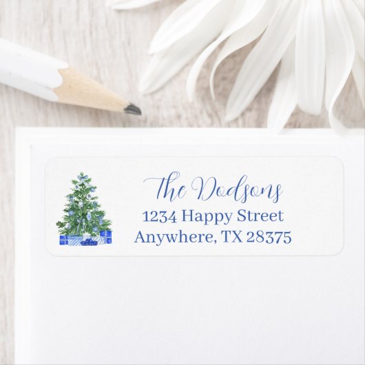 Blue Chinoiserie Christmas Tree (Insitu)