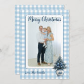 Blue Chinoiserie Christmas tree Grandmillenial Feiertagskarte (Vorne/Hinten)