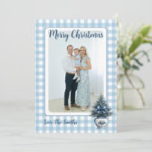 Blue Chinoiserie Christmas tree Grandmillenial Feiertagskarte (Stehend Vorderseite)