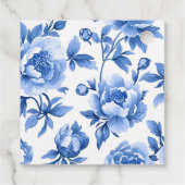 Blue Chinoiserie Coquette Bow Baby Dusche Geschenkanhänger (Rückseite)