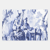 Blue Chinoiserie Decoupage Wrapping Paper Sheets Geschenkpapier Set (Vorderseite 3)