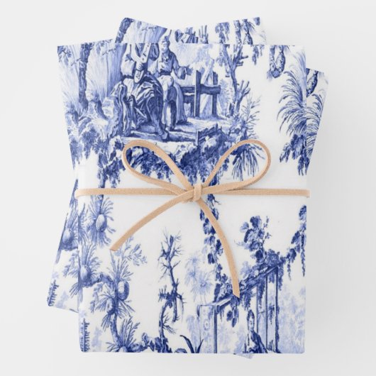 Blue Chinoiserie Decoupage Wrapping Paper Sheets Geschenkpapier Set (Beispiel)