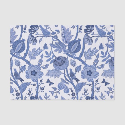 Blue Chinoiserie Design Seidenpapier (Vorderseite)