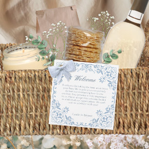 Blue Chinoiserie Elegante Hochzeit Begrüßung Beute Geschenkanhänger