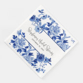 Blue Chinoiserie Flora Brautparty Serviette (Ecke)