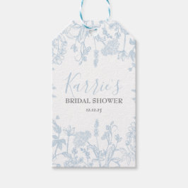 Blue Chinoiserie Floral Brautparty bevorzugt Tags, Geschenkanhänger