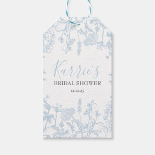 Blue Chinoiserie Floral Brautparty bevorzugt Tags, Geschenkanhänger